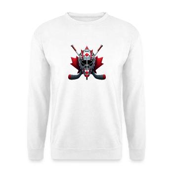 Canada ice hockey flag helmet design - Unisex Sweatshirt - white - Front