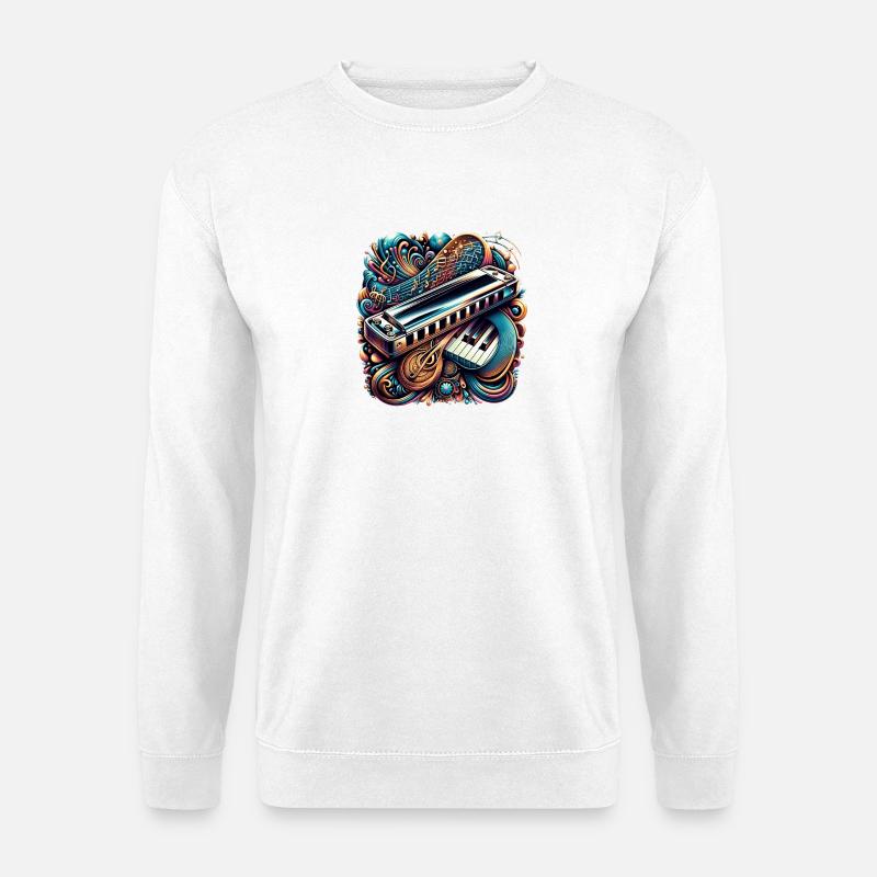 Harmonica abstract design - Unisex Sweatshirt - white