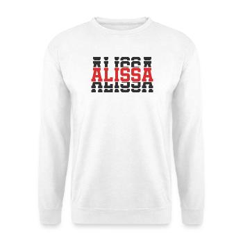 t-shirt Alissa t-shirt idée cadeau texte empilé - Sweat-shirt Unisexe - blanc - Devant