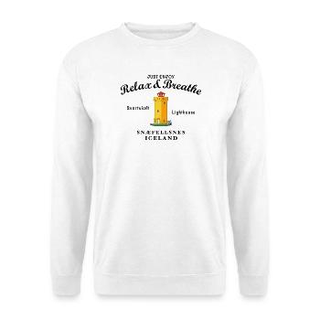 Phare d’Islande Svörtuloft, Relax - Sweat-shirt Unisexe - blanc - Devant