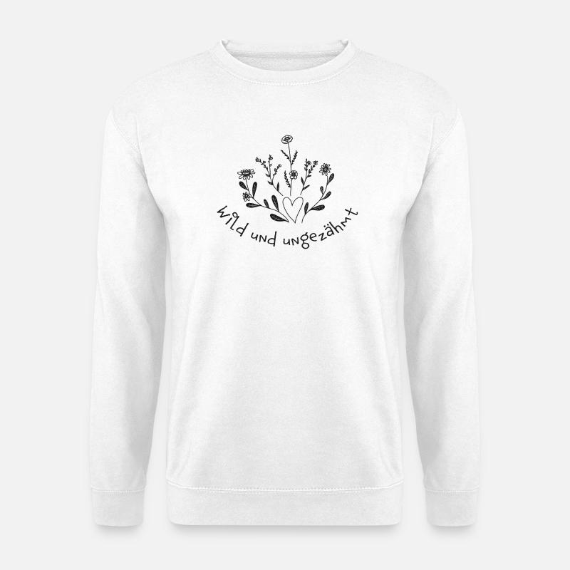 wild und ungezähmt wiesenblume blume frühling - Unisex Pullover - Weiß