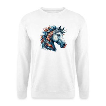 Pferd - Unisex Pullover - Weiß - Vorne