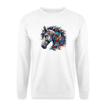 Pferd - Unisex Pullover - Weiß - Vorne