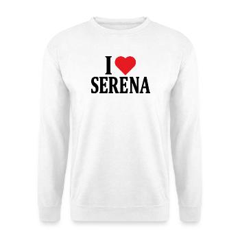 t-shirt I love Serena t-shirt gift idea - Unisex Sweatshirt - white - Front
