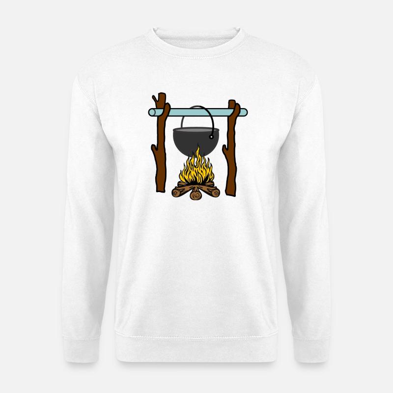 Pan on campfire survival - Unisex Sweatshirt - white