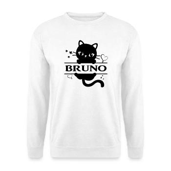 t-shirt Bruno chat t-shirt chat gat idée cadeau - Sweat-shirt Unisexe - blanc - Devant