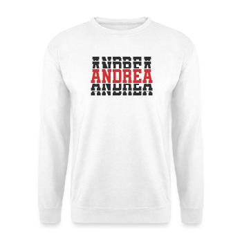 T-Shirt Andrea T-Shirt Geschenkidee gestapelter Text - Unisex Pullover - Weiß - Vorne