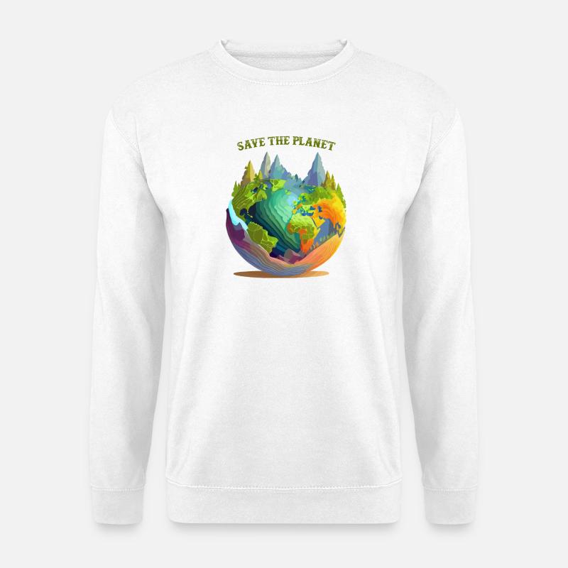 Rette den Planeten - Unisex Pullover - Weiß