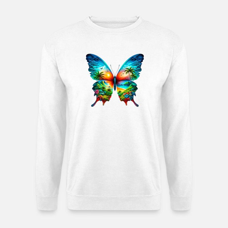 Schmetterling - Unisex Pullover - Weiß