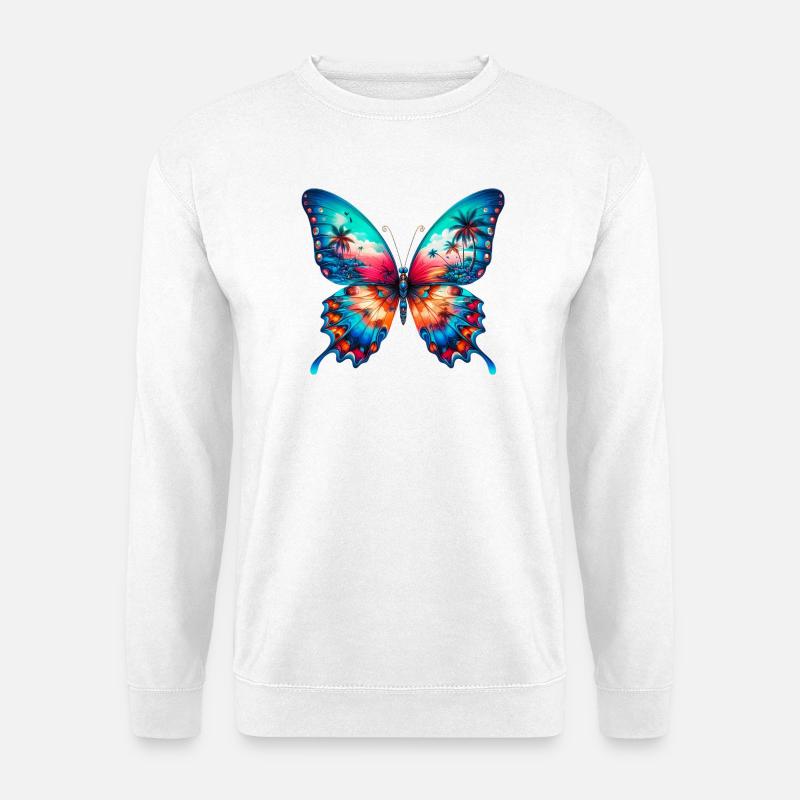 Papillon - Sweat-shirt Unisexe - blanc