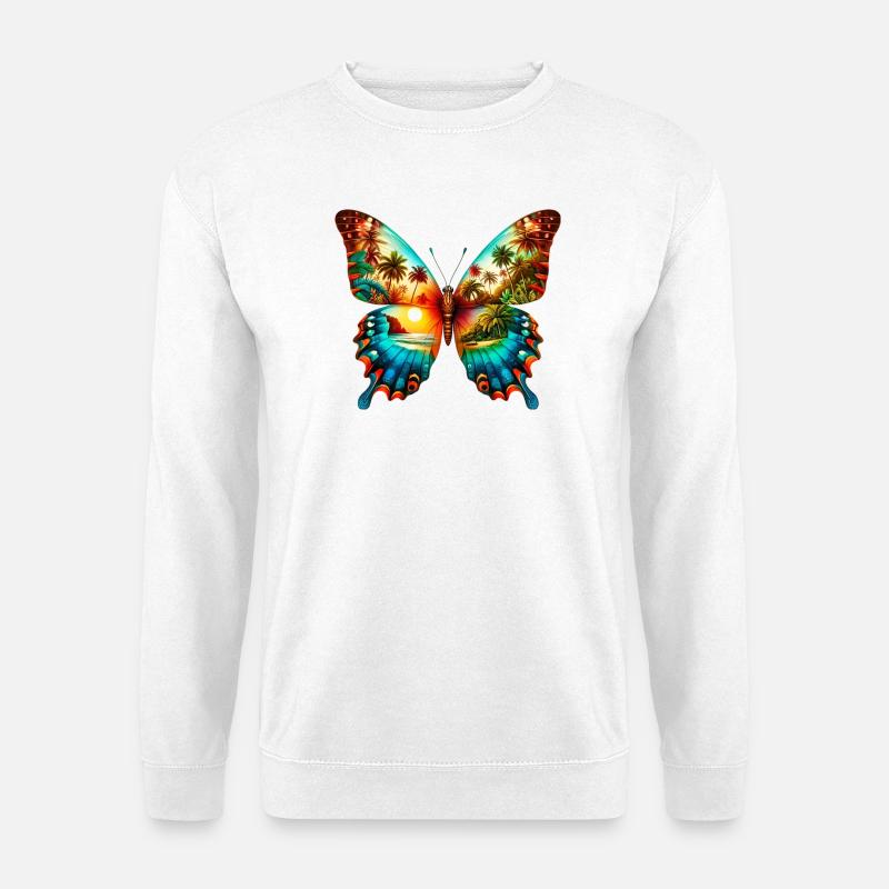 Papillon - Sweat-shirt Unisexe - blanc