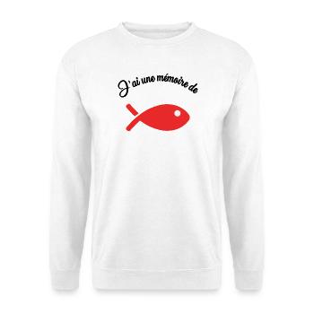 POISSON. MEMOIRE - Sweat-shirt Unisexe - blanc - Devant