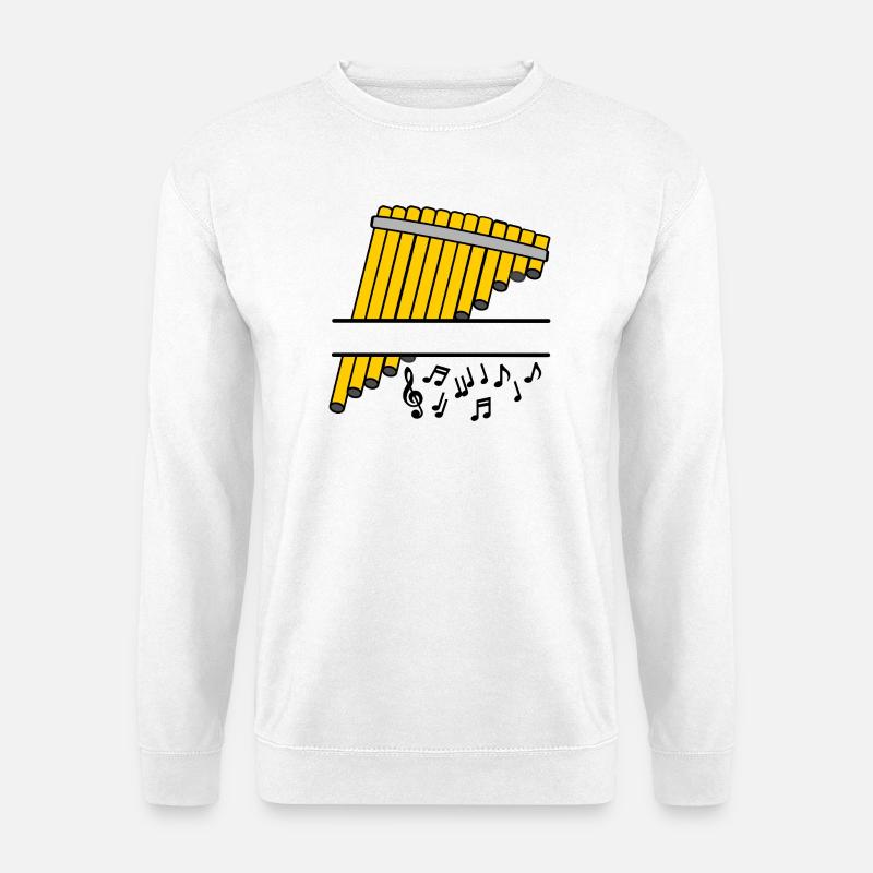 Panflöte Bambus Namensbanner - Unisex Pullover - Weiß