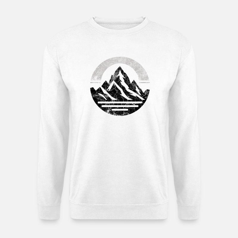 Vintage Schwarzer Berg - Unisex Pullover - Weiß