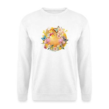 Fleurs et papillons colorés printaniers - Sweat-shirt Unisexe - blanc - Devant