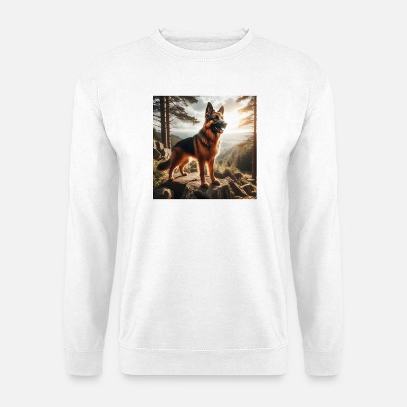 Deutscher Schäferhund Kunst - Unisex Pullover - Weiß
