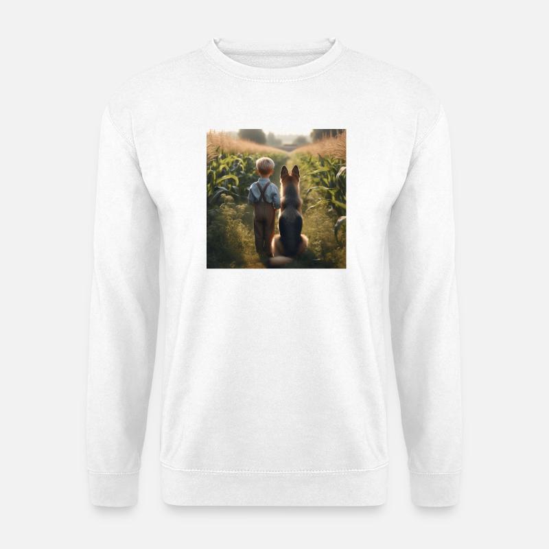 Deutscher Schäferhund Kunst - Unisex Pullover - Weiß