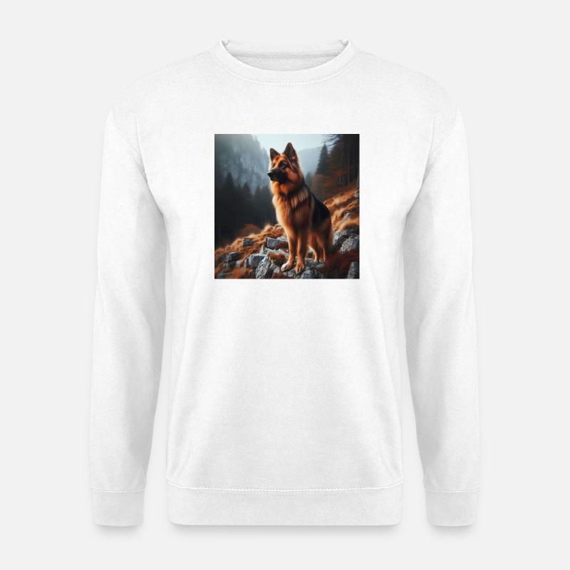 Deutscher Schäferhund Kunst - Unisex Pullover - Weiß