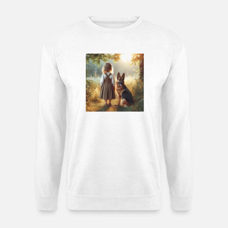 German Shepherd Art - Unisex Sweatshirt - white