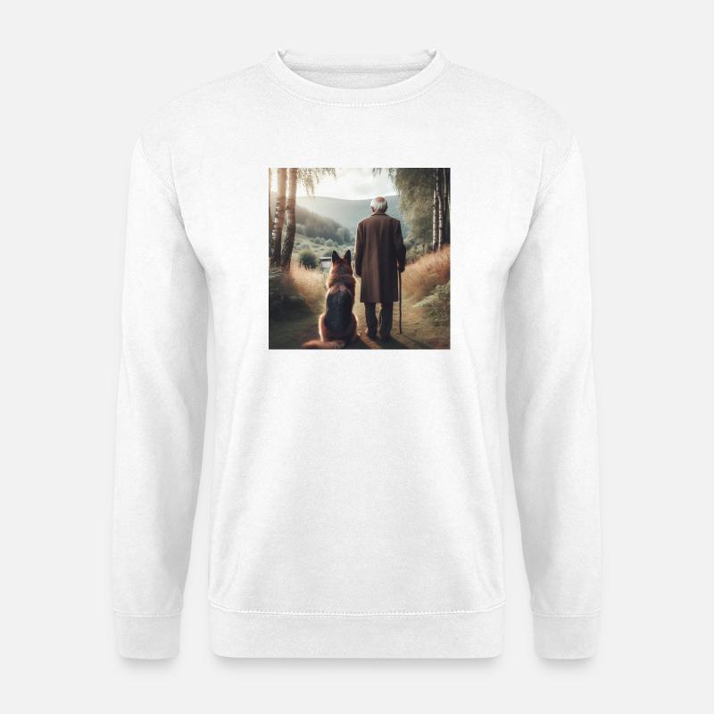 German Shepherd Art - Unisex Sweatshirt - white