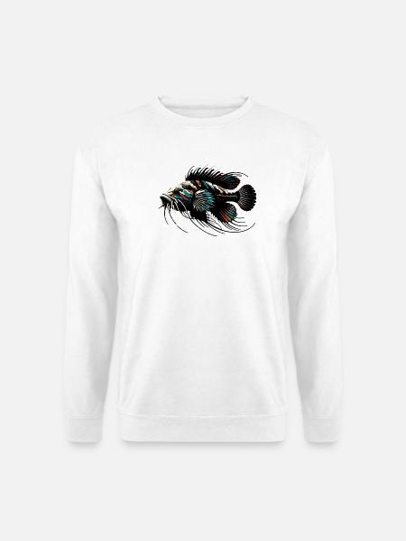 Aquarium Wels, Antennenwels, minimalistisch - Unisex Pullover - Weiß