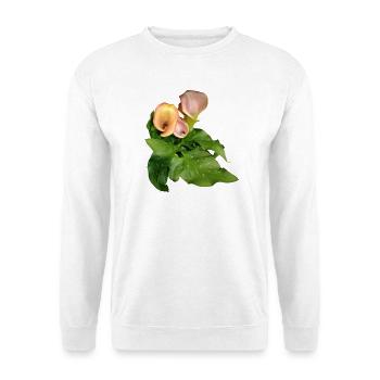 Fleurs de Calla en vert - Sweat-shirt Unisexe - blanc - Devant