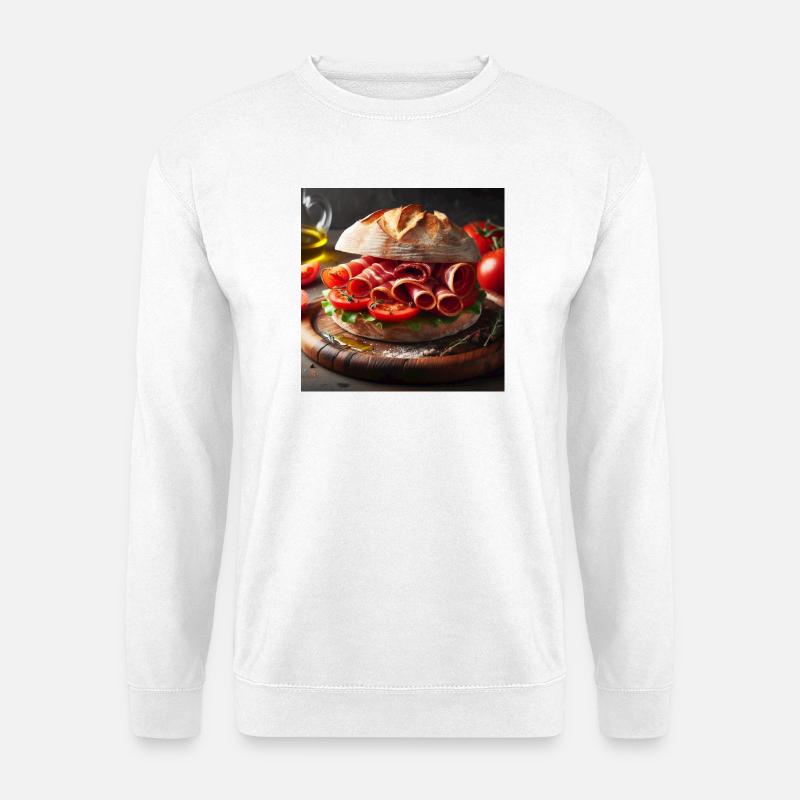 Serrano ham and tomato sandwich - Unisex Sweatshirt - white