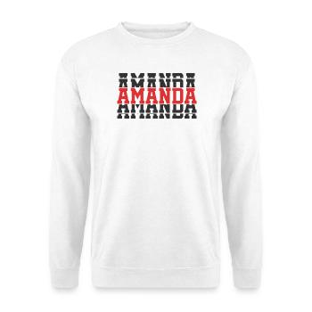 Amanda T-Shirt T-Shirt Geschenkidee gestapelter Text - Unisex Pullover - Weiß - Vorne