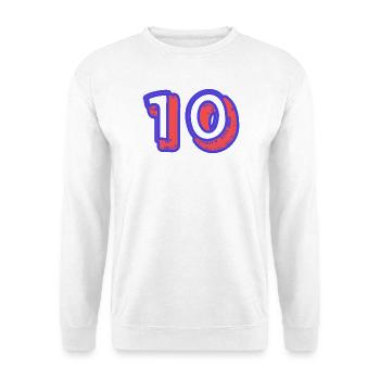 10. 10 JAHRE. 10-JÄHRIGES JUBILÄUM. 10-JÄHRIGES JUBILÄUM. - Unisex Pullover - Weiß - Vorne