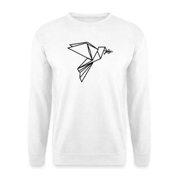 Origami-Friedenstaube transparent - Unisex Pullover - Weiß - Vorne