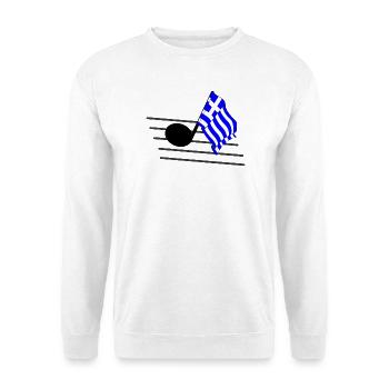 Drapeau de tonalité de musique drapeau Grèce - Sweat-shirt Unisexe - blanc - Devant