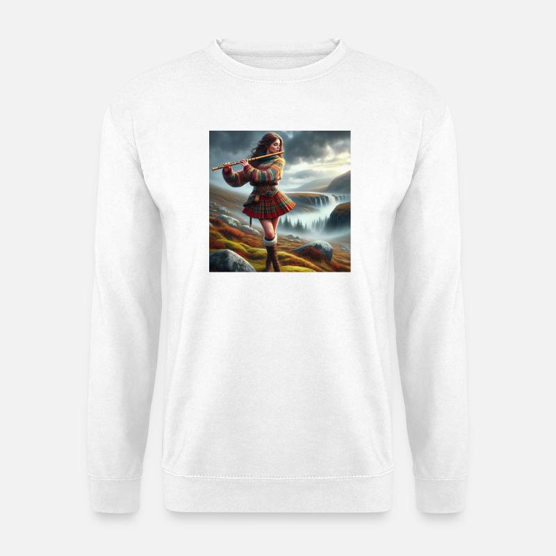 Keltische Musikerin - Unisex Pullover - Weiß