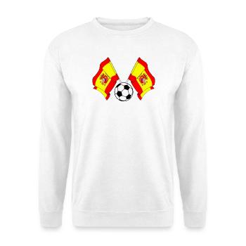 Drapeaux croisés football Espagne - Sweat-shirt Unisexe - blanc - Devant