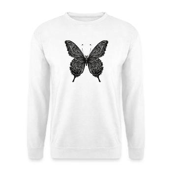 Black and White Butterfly Art - Unisex Sweatshirt - white - Front