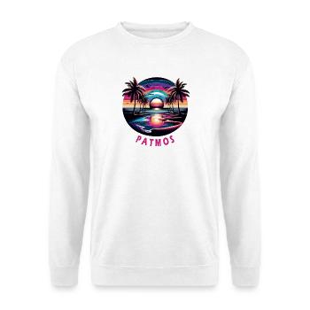 Patmos, Grèce, vacances, plage, coucher de soleil - Sweat-shirt Unisexe - blanc - Devant