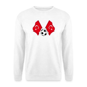 Deux drapeaux turcs avec un ballon de football - Sweat-shirt Unisexe - blanc - Devant