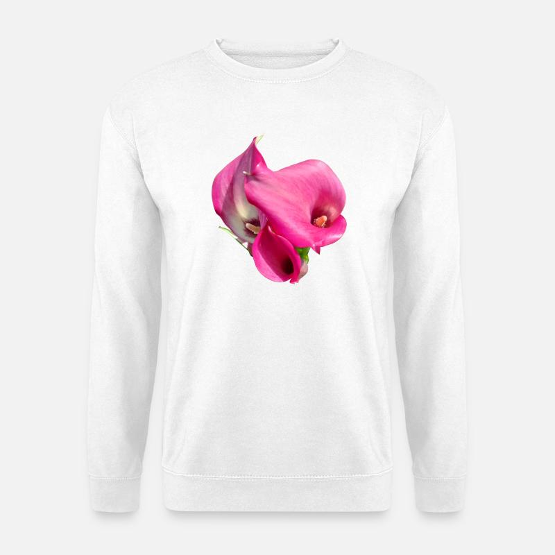 Pink Calla Blütentrio - Unisex Pullover - Weiß