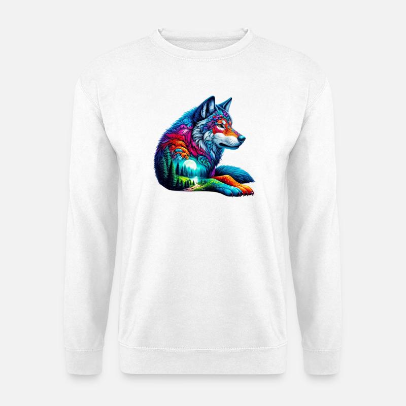 Wolf - Unisex Pullover - Weiß