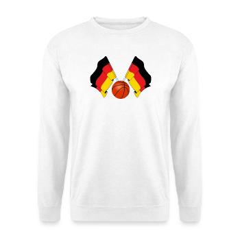 Zwei deutsche Fahnen gekreuzt Basketball Deutschland - Unisex Pullover - Weiß - Vorne