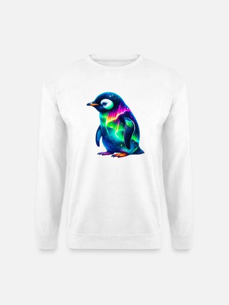 Aurora Borealis Pinguin - Unisex Pullover - Weiß