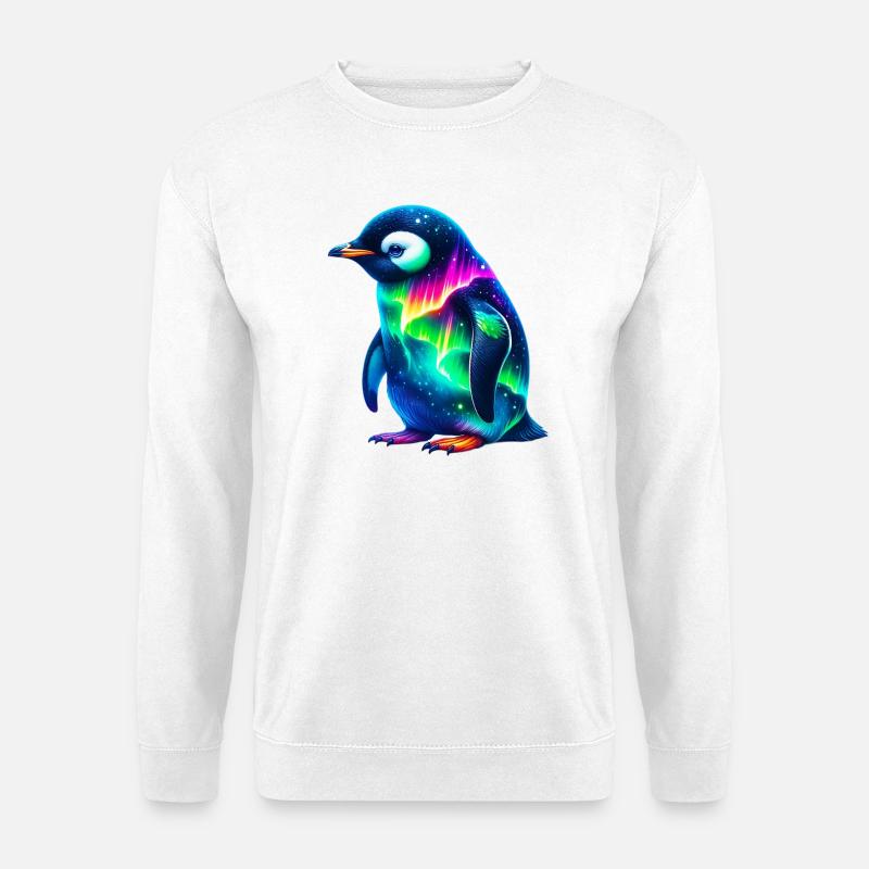 Aurora Borealis Penguin - Unisex Sweatshirt - white