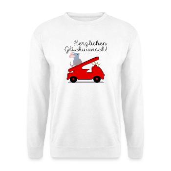 KINDERGEBURTSTAG FEUERWEHRAUTO - Unisex Pullover - Weiß - Vorne