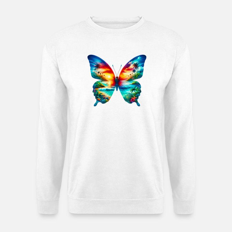 Schmetterling - Unisex Pullover - Weiß