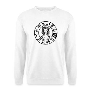 Virgo zodiac sign in circle of twelve signs - Unisex Sweatshirt - white - Front