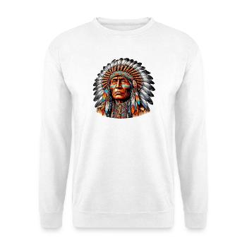 Amérindien Peau rouge d’Amérique - Sweat-shirt Unisexe - blanc - Devant