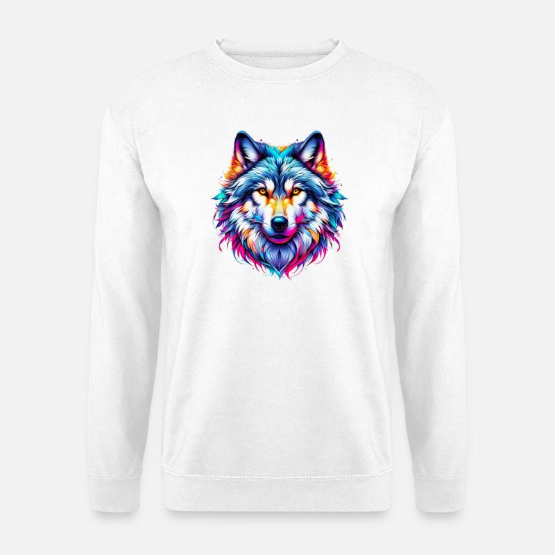 Wolf - Unisex Pullover - Weiß