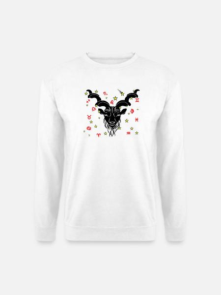 Sternzeichen Stern Logo Steinbock - Unisex Pullover - Weiß