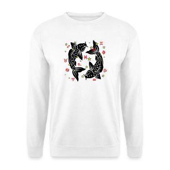 Sternzeichen Stern Logo Fische - Unisex Pullover - Weiß - Vorne