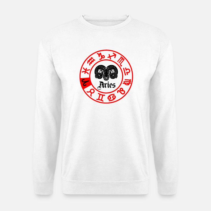 Zwölf Sternzeichen Widder Widder - Unisex Pullover - Weiß
