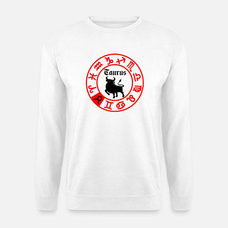 Zwölf Sternzeichen Stier Stier - Unisex Pullover - Weiß